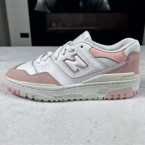 New Balance 550 Kids Sneakers Size 4.5 White Pink Casual Athletic Shoes New